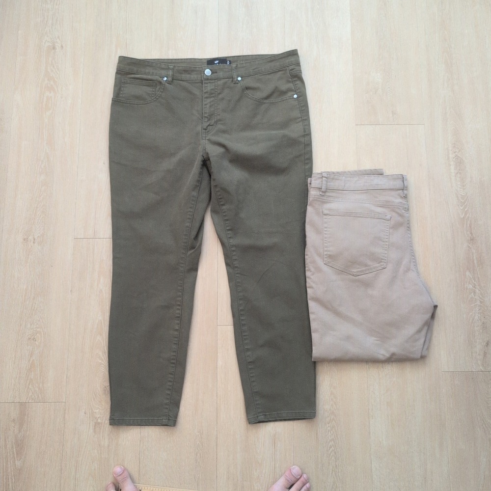 Under 510 Mens Tyson Slim Tapered Chino Pants 36x26 Olive Green Khaki Tan Bundle